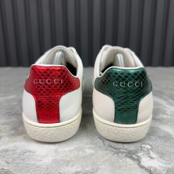 Ace Web Rhinestones Arrow Sneakers White Leather