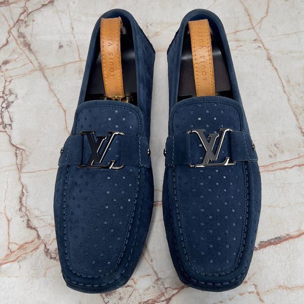 Monte Carlo Moccasin Perforated Blue Suede