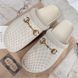 Jakarta Horsebit Clogs Perforated White Leather