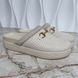 Jakarta Horsebit Clogs Perforated White Leather