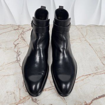 Ankle Bootie Strap Black Epi Leather