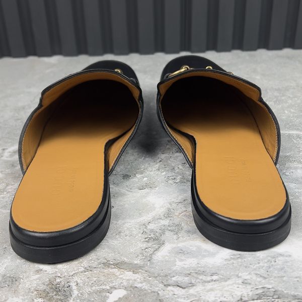 Horsebit Jordaan Mule Black Leather