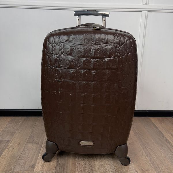 Alexander McQueen X Samsonite 65 Trolley валіза коричнева під крокодила 4030 фото