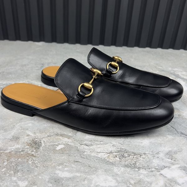 Horsebit Jordaan Mule Black Leather