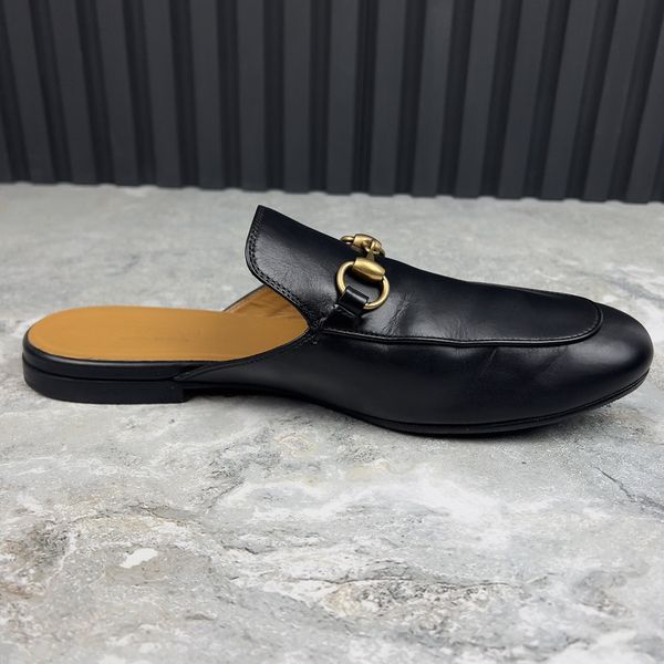 Horsebit Jordaan Mule Black Leather