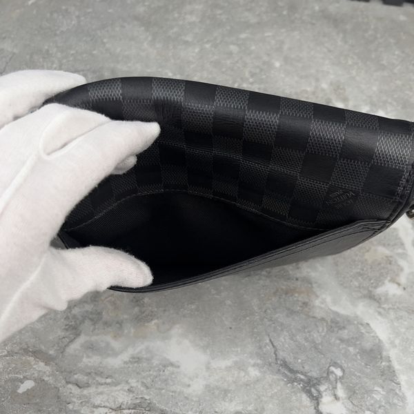 Studio Onyx Damier Infini сумка месенджер чорна шкіряна 3938 фото