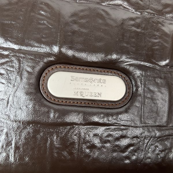 Alexander McQueen X Samsonite 65 Trolley валіза коричнева під крокодила 4030 фото