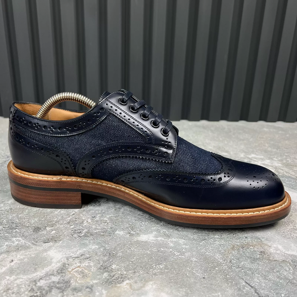 Voltaire Wingtip Derby Blue Denim Leather