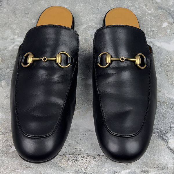 Horsebit Jordaan Mule Black Leather