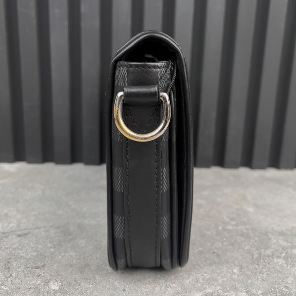 Studio Onyx Damier Infini сумка месенджер чорна шкіряна 3938 фото