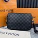 Studio Onyx Damier Infini сумка месенджер чорна шкіряна 3938 фото 6
