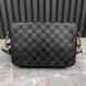 Studio Onyx Damier Infini сумка месенджер чорна шкіряна 3938 фото 7