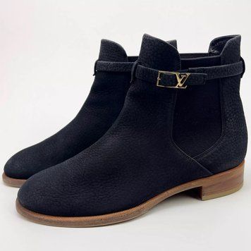 Chelsea Boots Buckle Navy Blue Nubuck