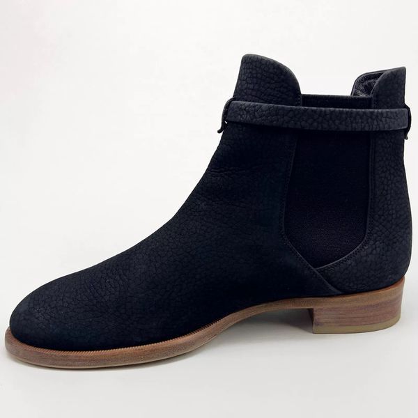 Chelsea Boots Buckle Navy Blue Nubuck