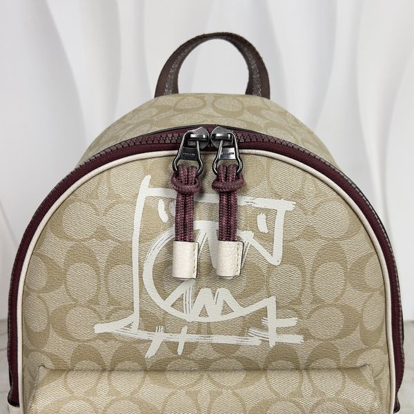 Charlie Medium Backpack In Signature Canvas With Rexy By Guang Yu