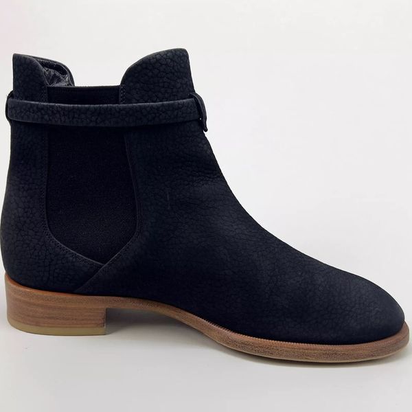 Chelsea Boots Buckle Navy Blue Nubuck