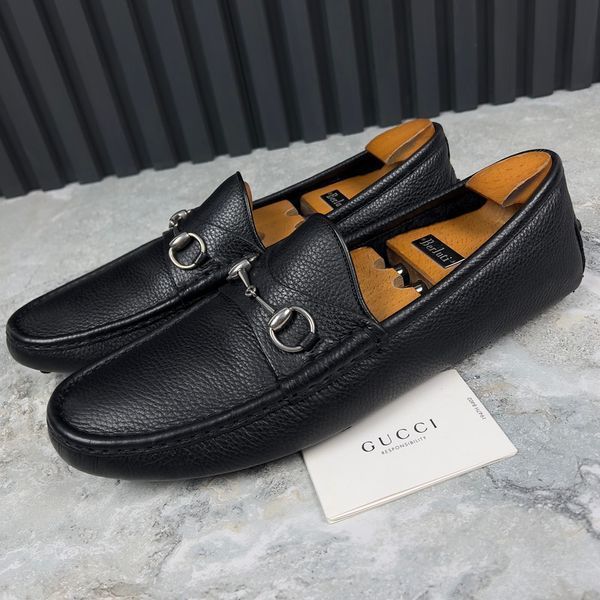 Worm Moccasins Black Leather Fur