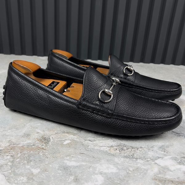 Worm Moccasins Black Leather Fur
