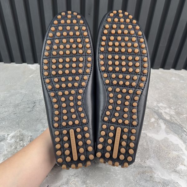 Hockenheim Moccasins Navy Blue Leather Suede Stripe Logo