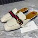 Peyton GG Web Mules White Leather