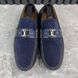 Hockenheim Moccasins Navy Blue Leather Suede Stripe Logo