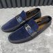 Hockenheim Moccasins Navy Blue Leather Suede Stripe Logo