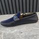 Hockenheim Moccasins Navy Blue Leather Suede Stripe Logo